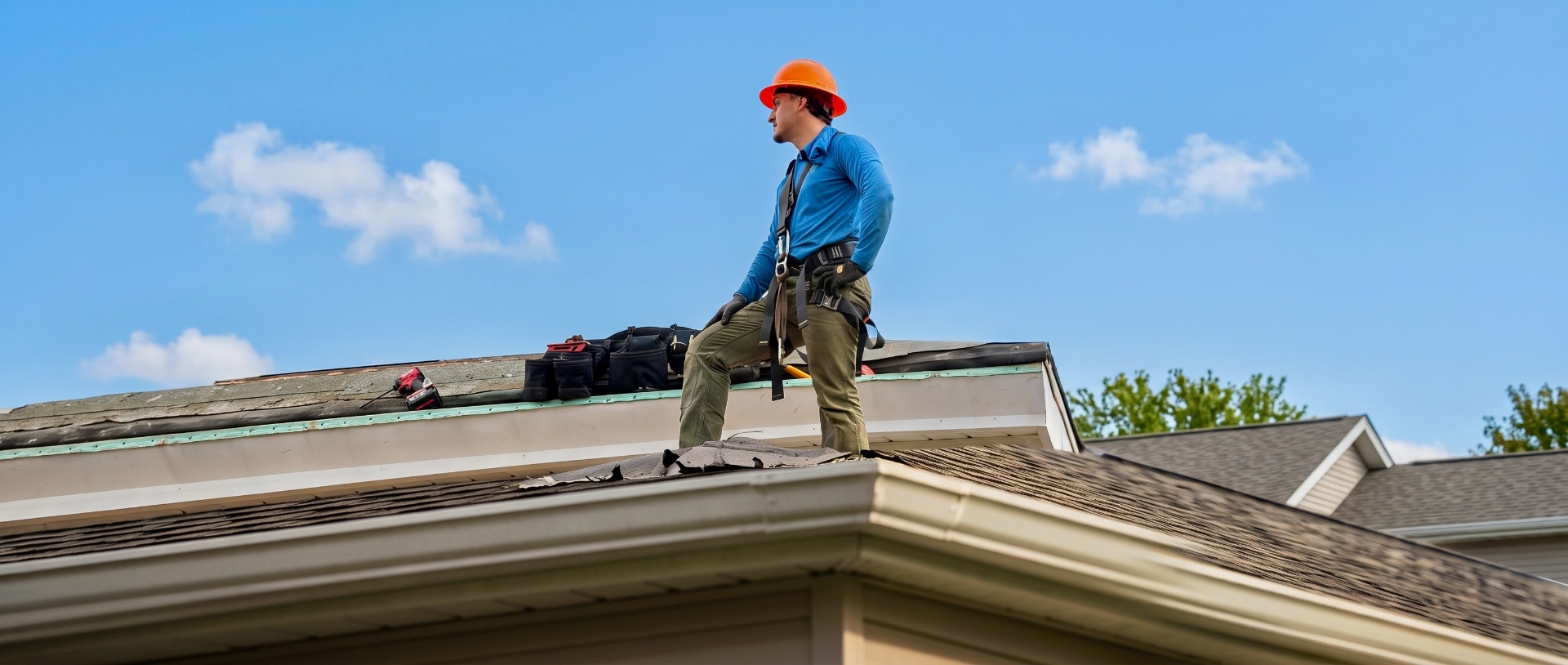 Dulio Palma on a roof in Eastern Massachusetts