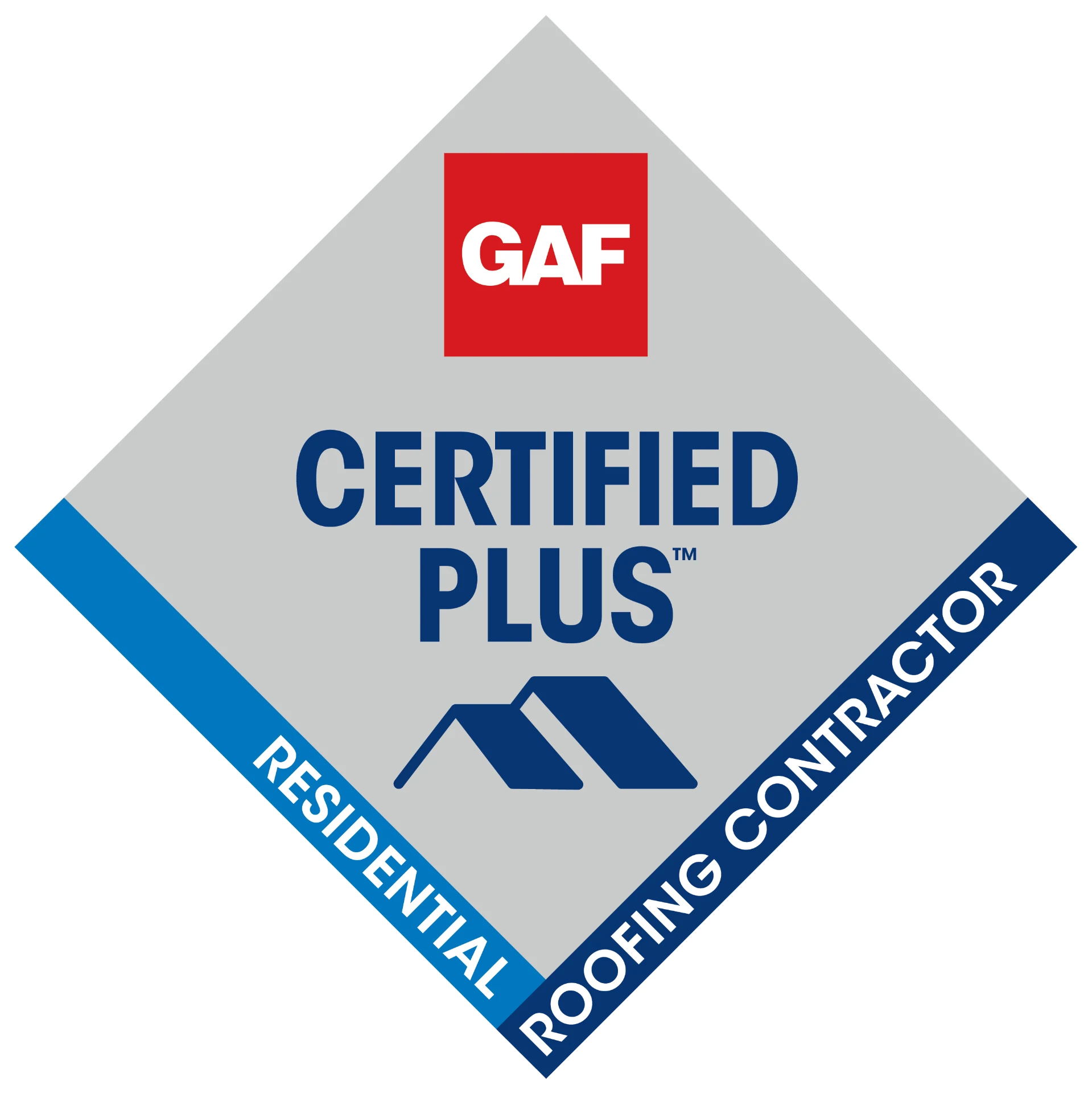 GAF Certified Plus Residential Roofing Contractor badge